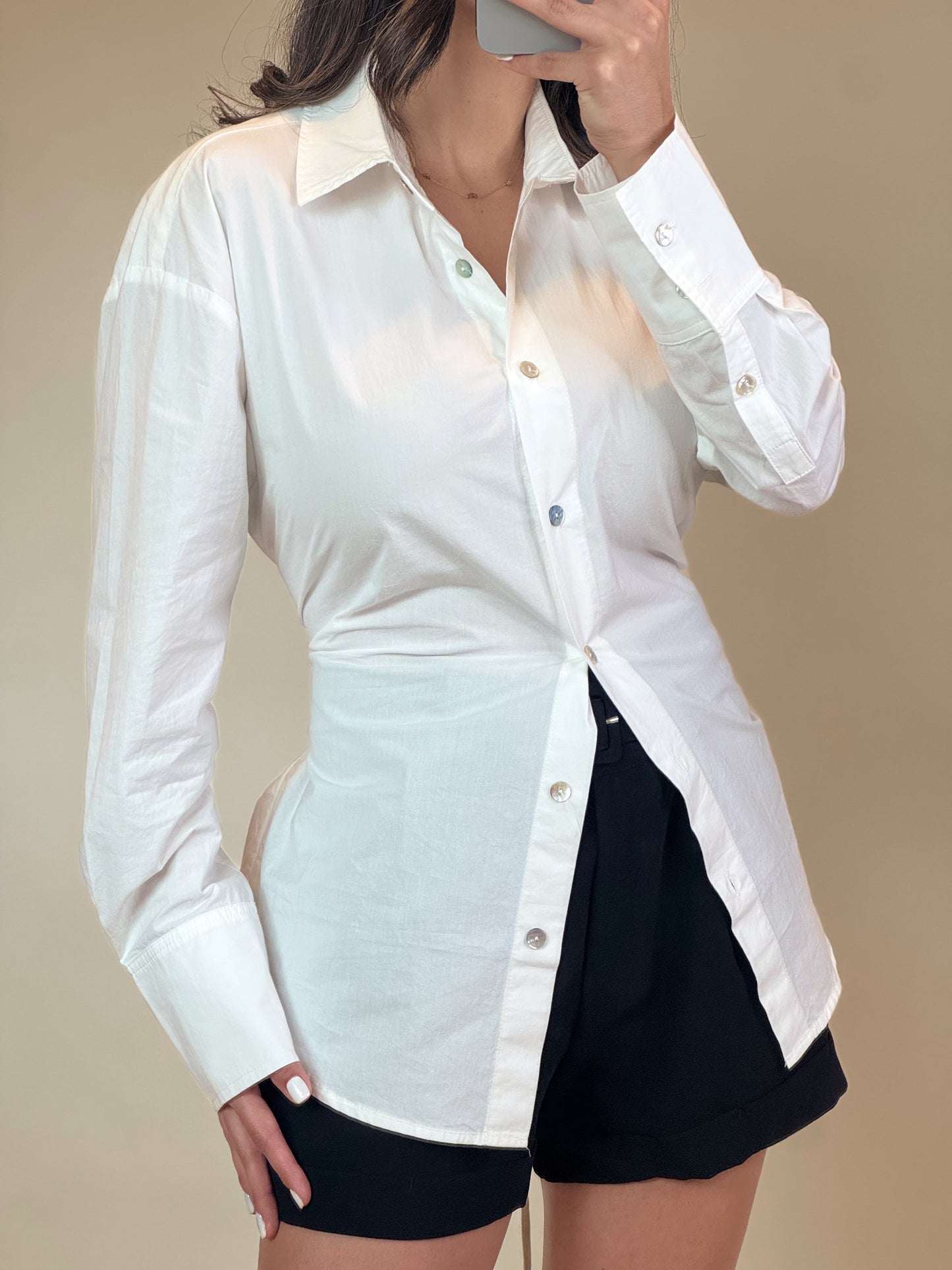 Harper Lace-Up Blouse