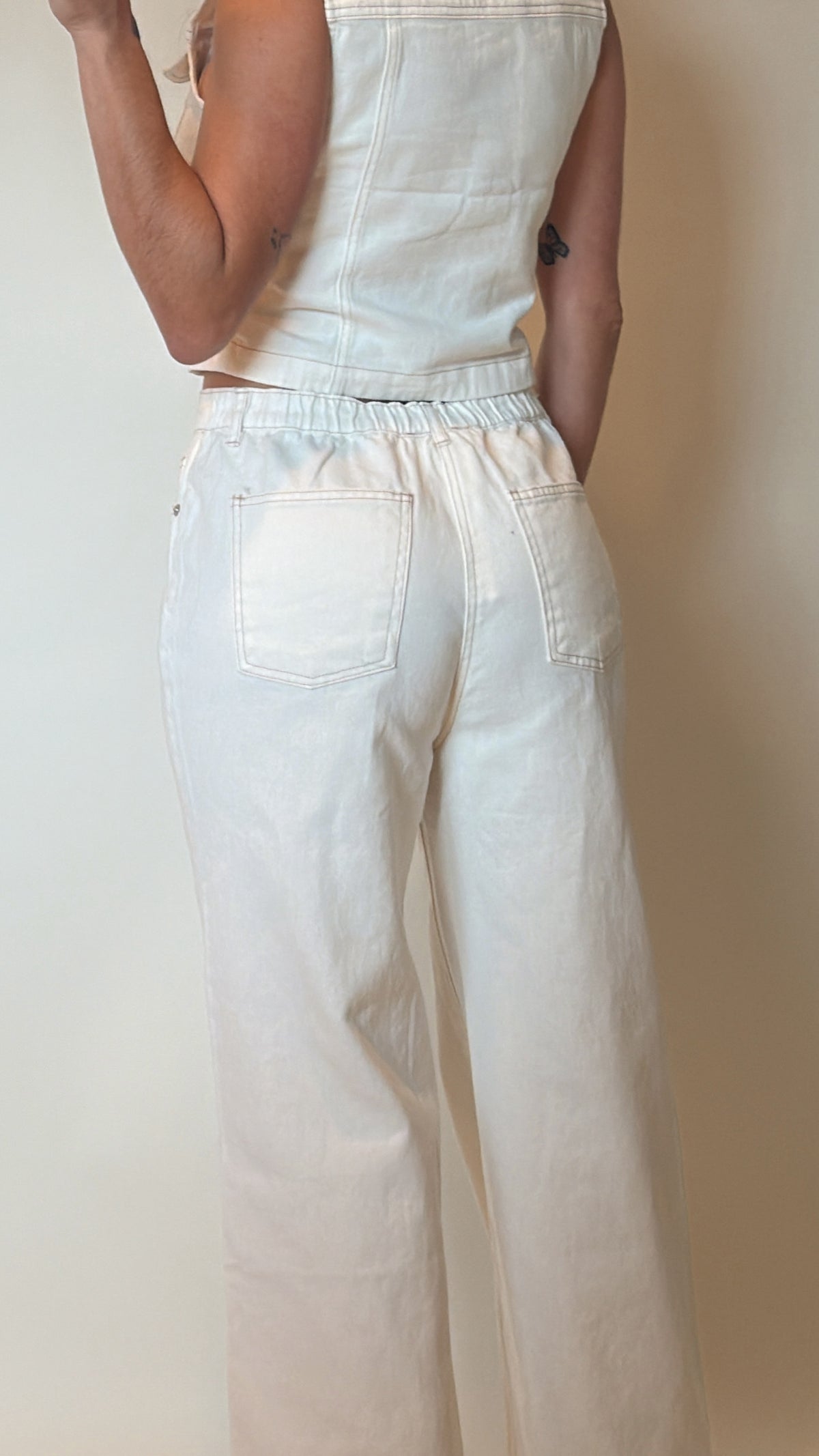 Drawstring Detail Denim Pants