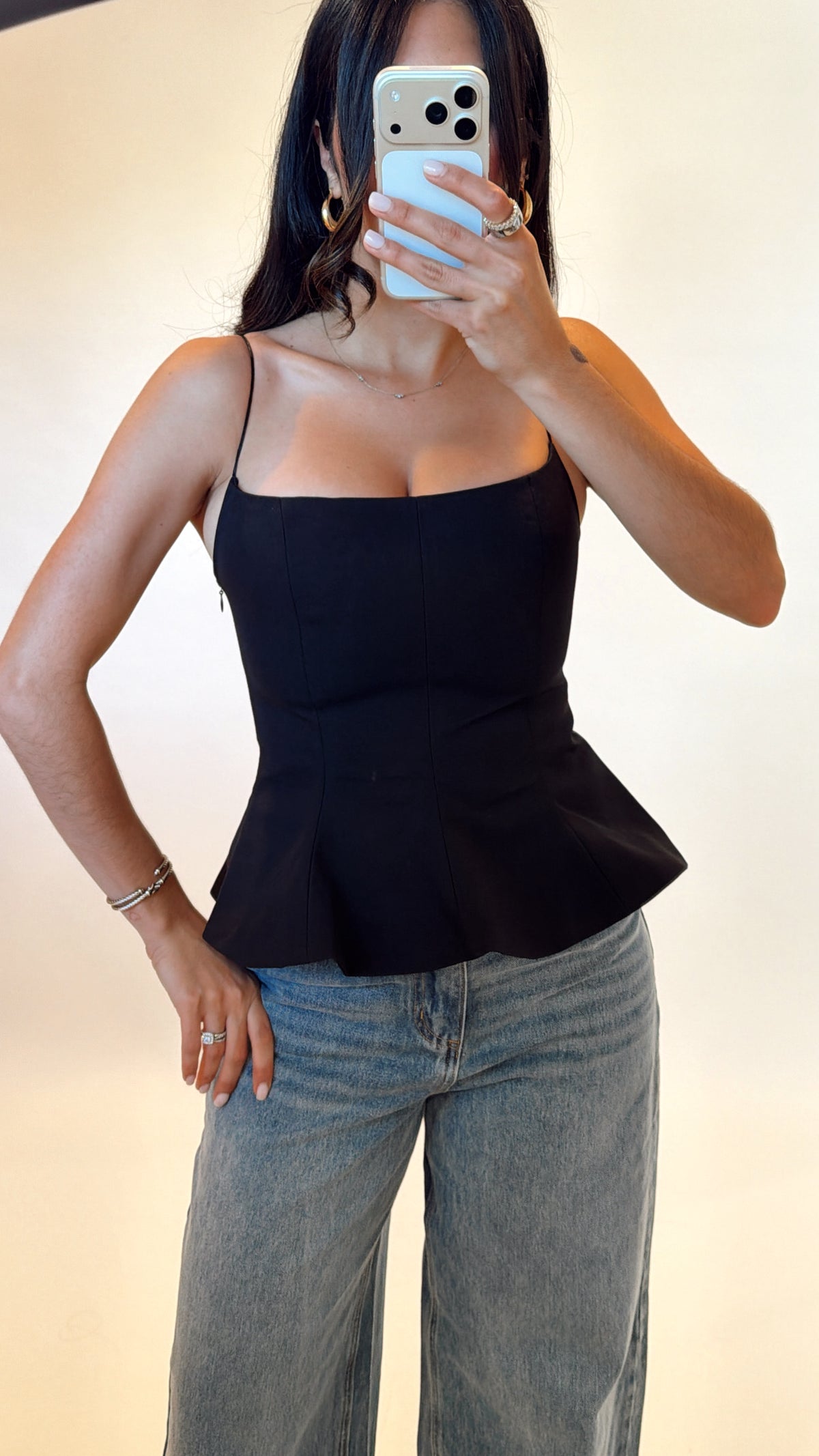 Black Peplum Top