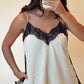 Lace Trim Silk Top