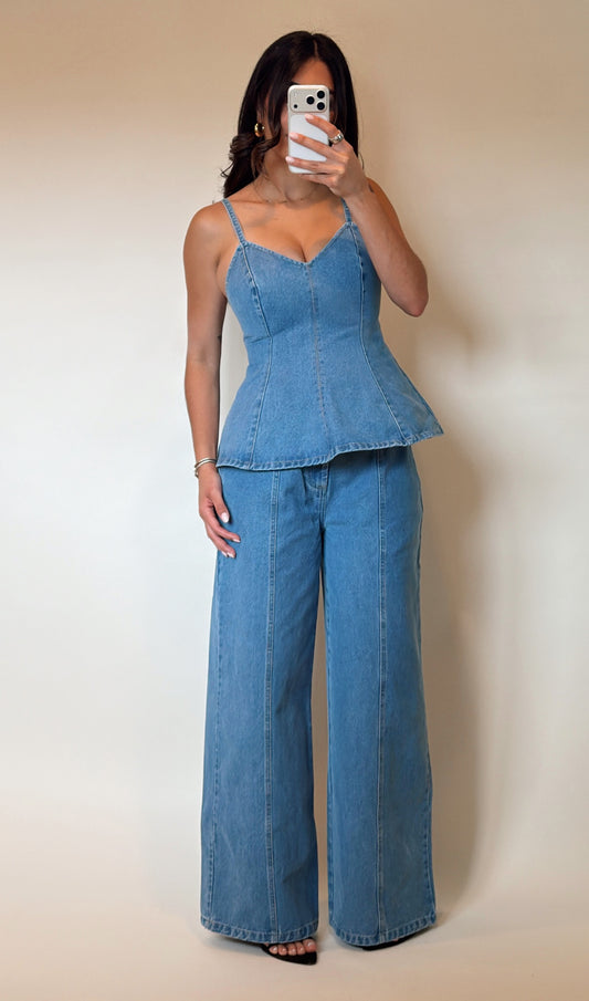 Timeless Peplum Denim Set