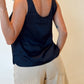 Sleeveless Satin Tank Top