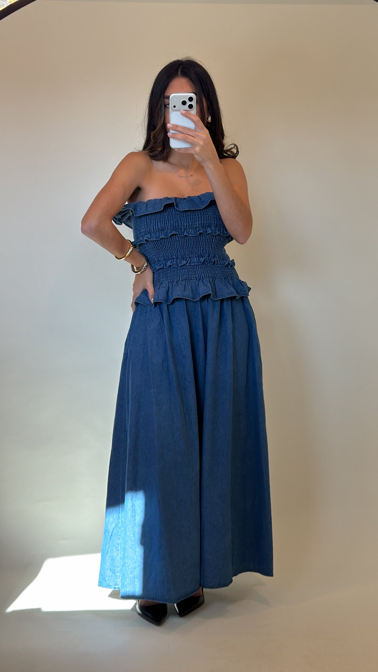 Denim Love Maxi Dress-FINAL SALE