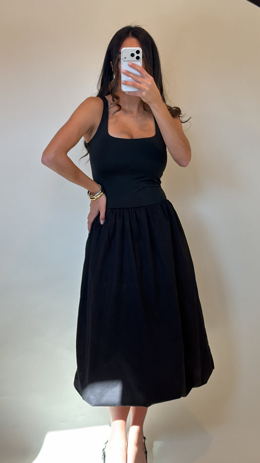 Bustier Top Ballon Midi Dress-FINAL SALE