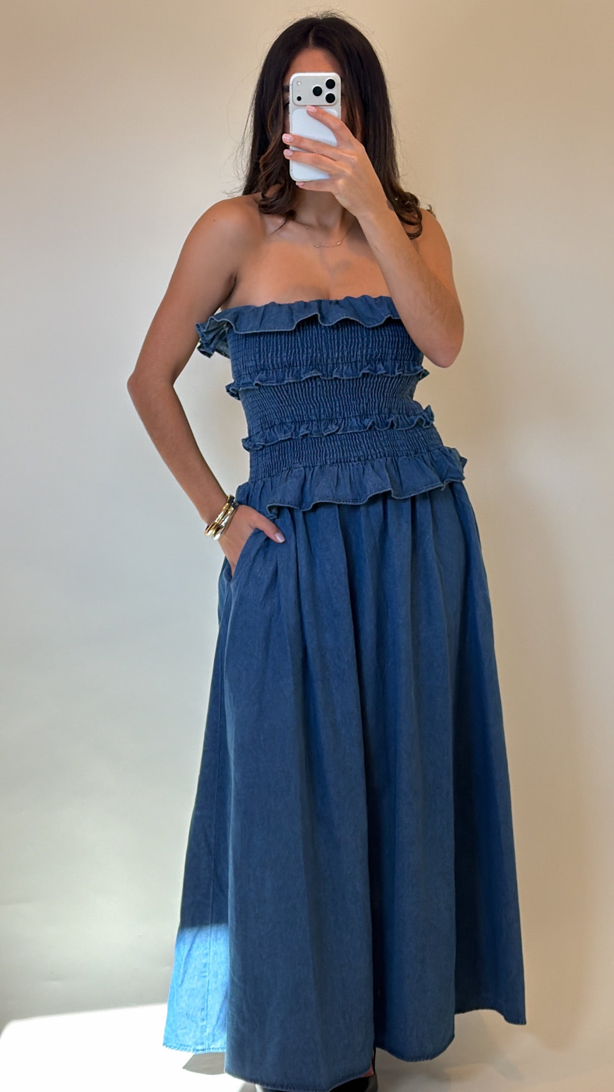 Denim Love Maxi Dress-FINAL SALE
