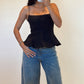 Black Peplum Top