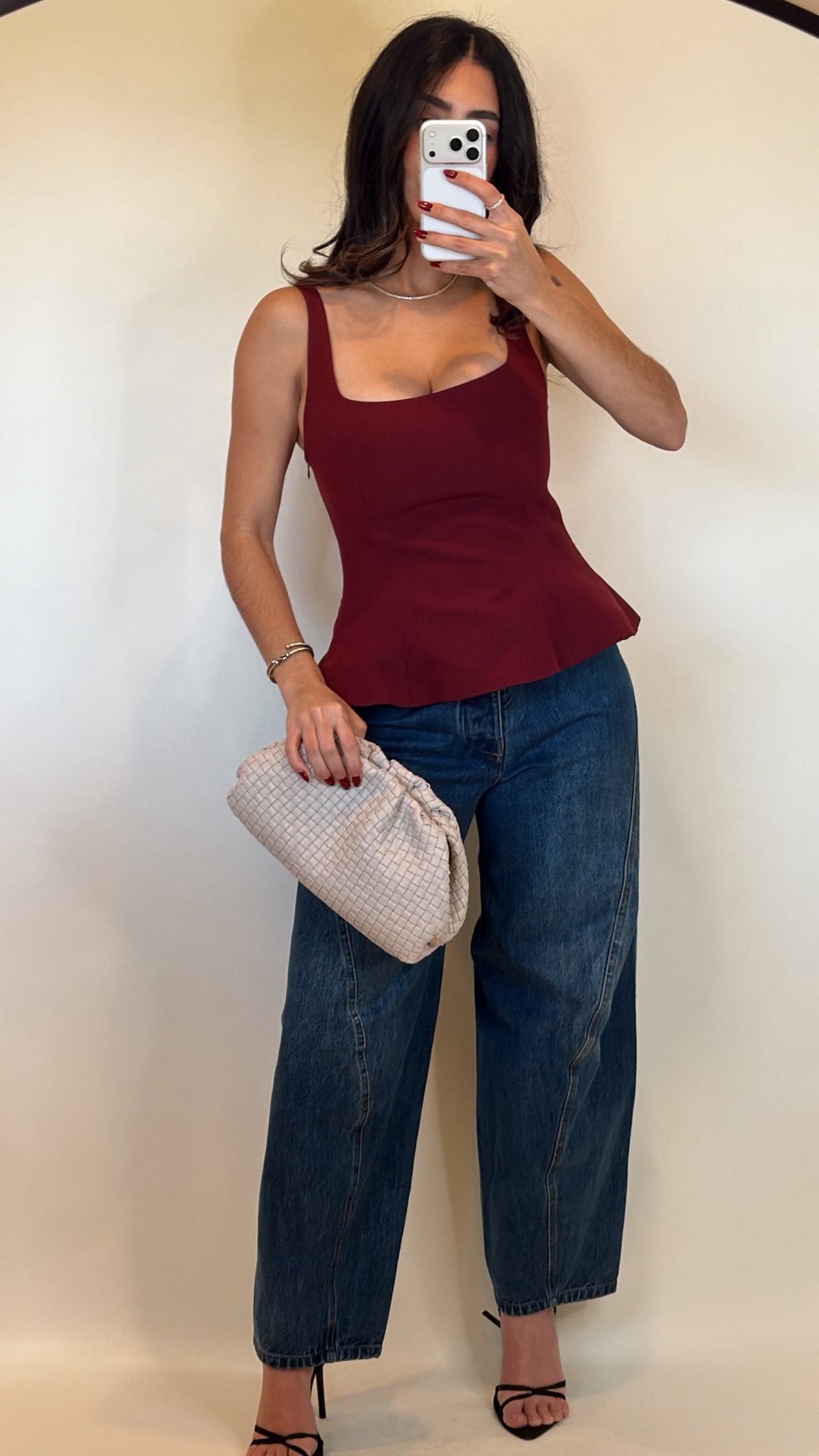Burgundy Peplum Top