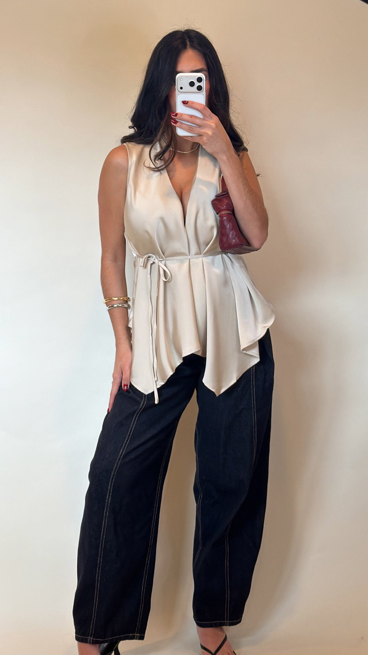 Sienna Wrap Satin Top