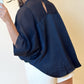 Navy Elegance Satin Blouse