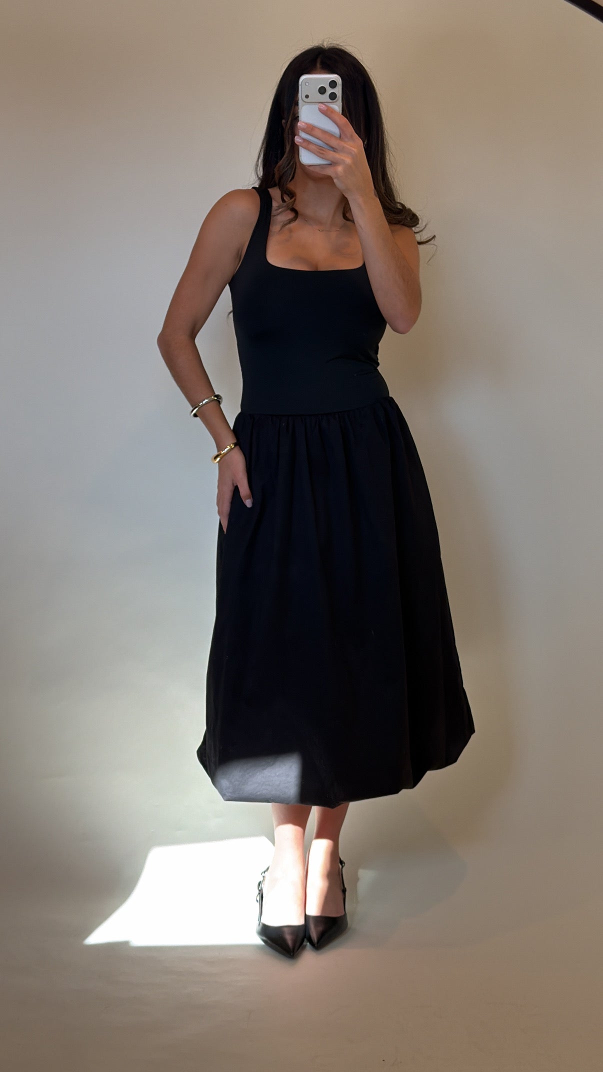 Bustier Top Ballon Midi Dress-FINAL SALE