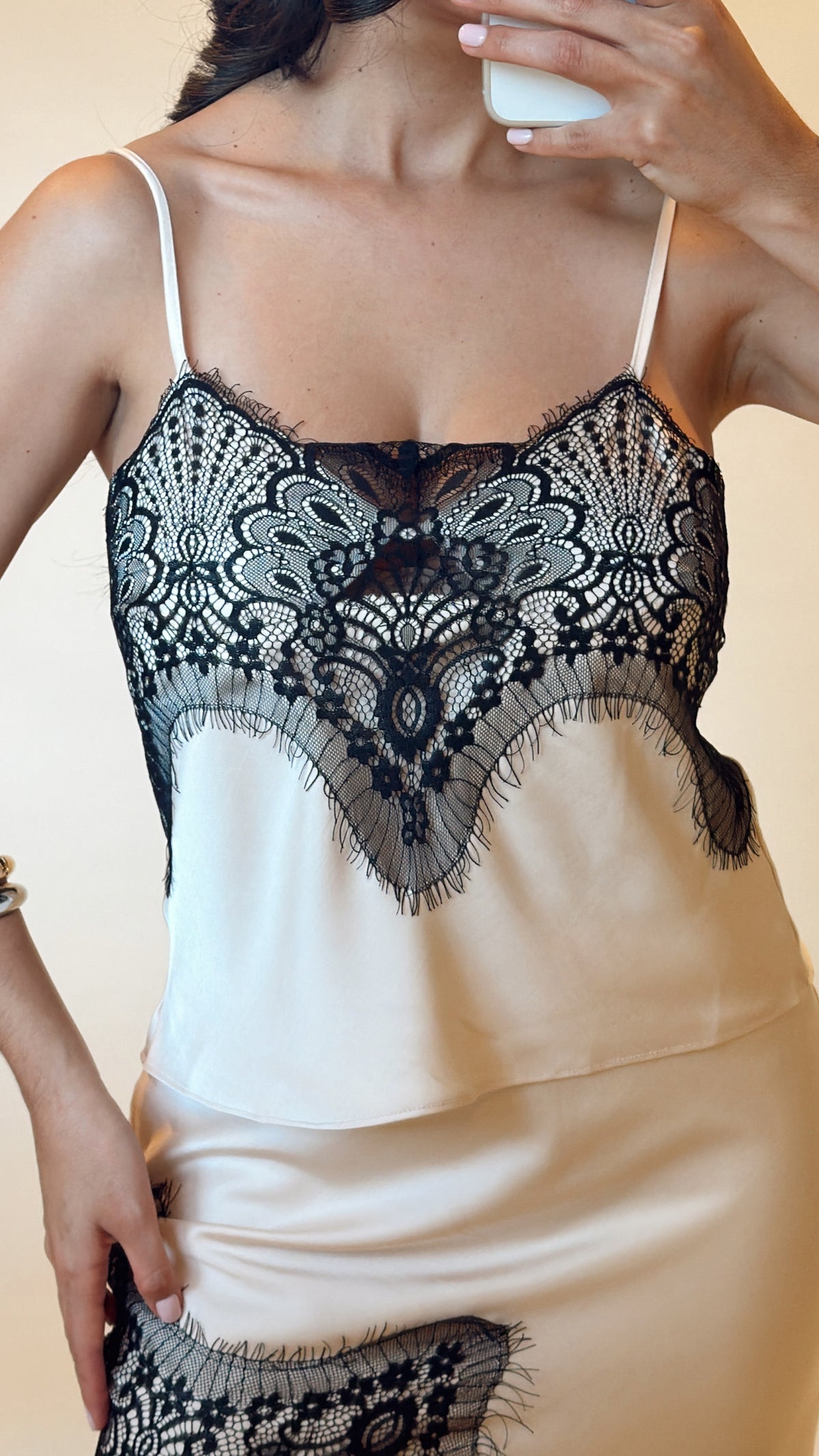 Contrast Lace Top