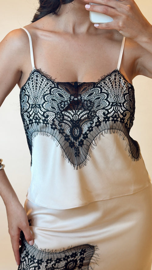 Contrast Lace Top