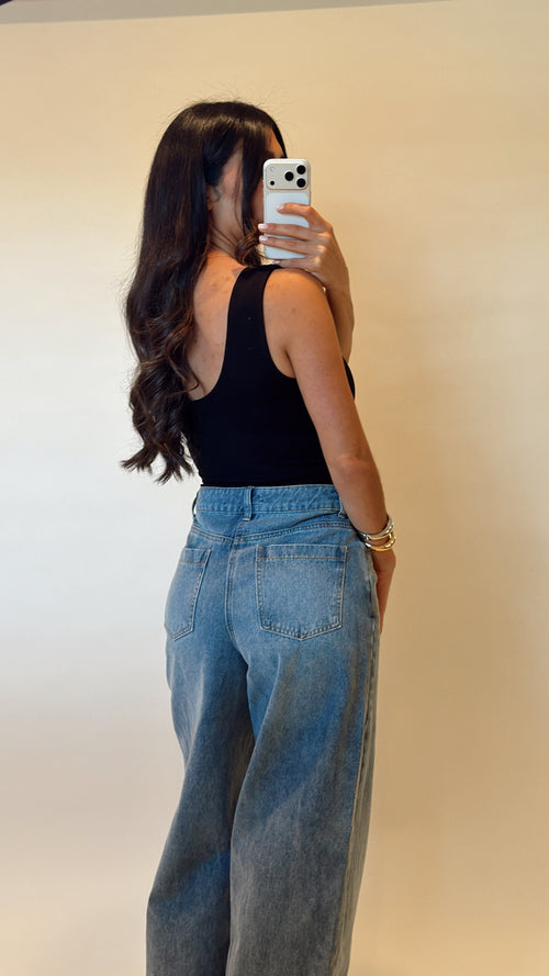 Black Double Layered Bodysuit - FINAL SALE