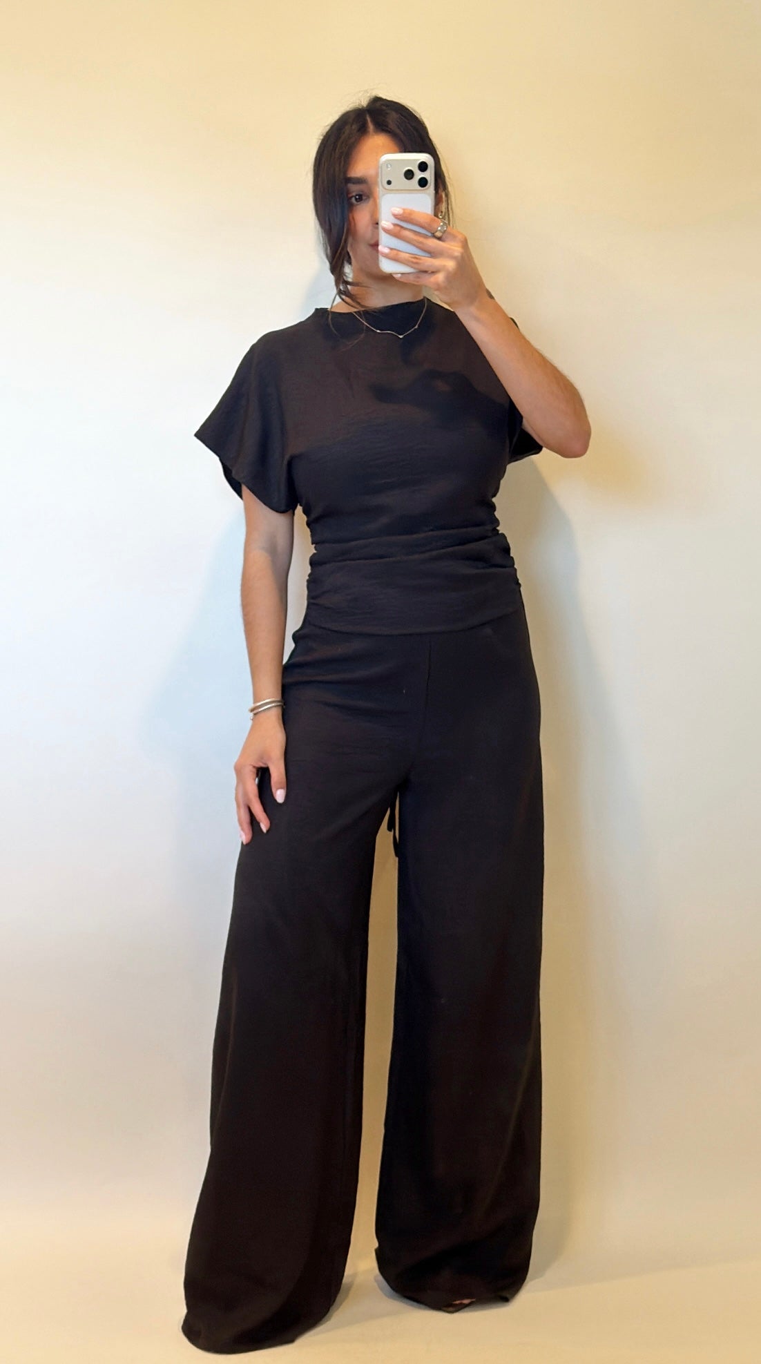Noir Wide-Leg Essential Jumpsuit