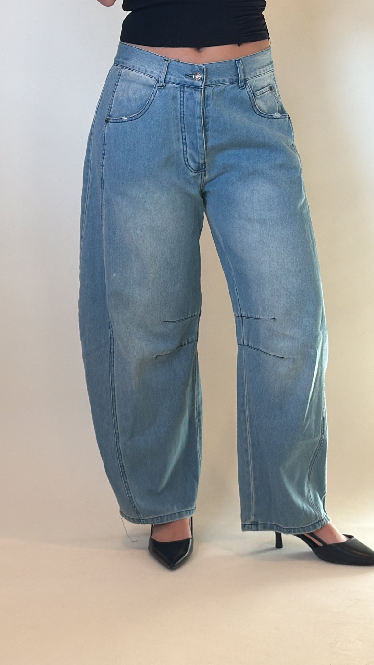 Alanis Low Rise  Barrel Jeans-FINAL SALE
