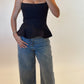 Black Peplum Top