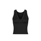 V-Neck Ribbed Tank Black