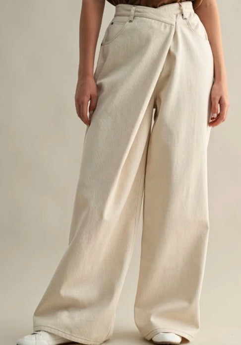 Sand Asymmetrical Wrap Pants