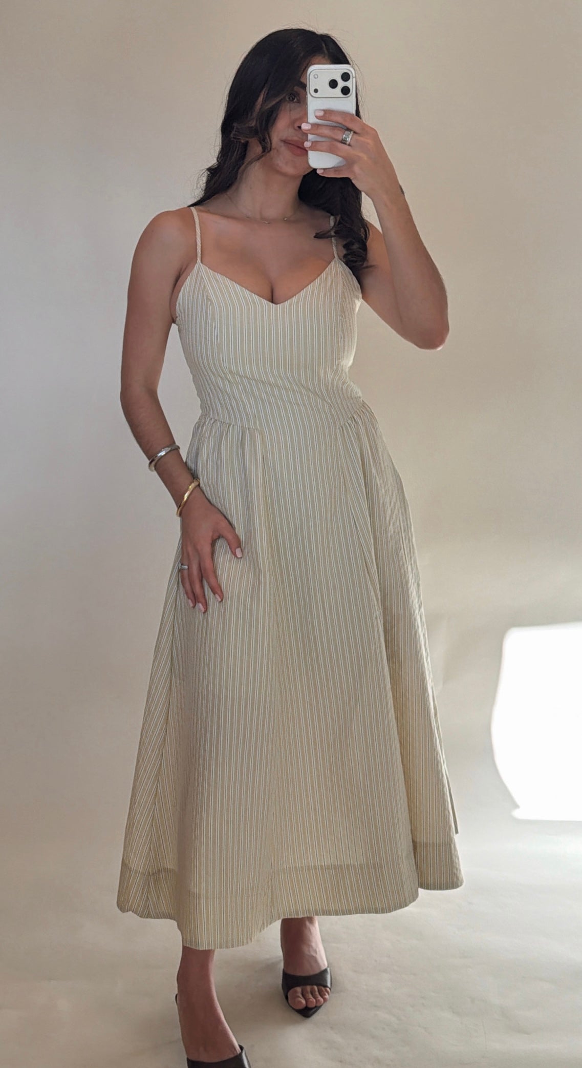 Soléa Stripe Midi Dress