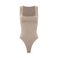 Square Neck Bodysuit Mocha- FINAL SALE