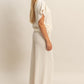 Cream Knit Wide-Leg Lounge Set