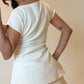 Short Sleeve Shirt & Pants Set Ivory