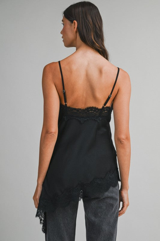 Serena Lace Trim Satin Cami