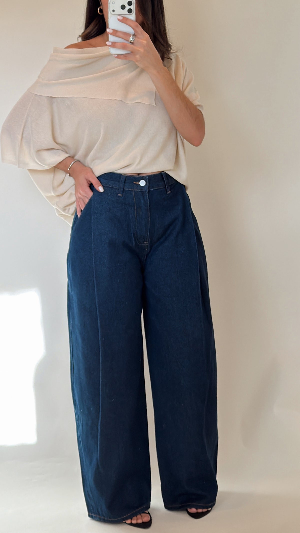 Modern Pleat Denim Pants