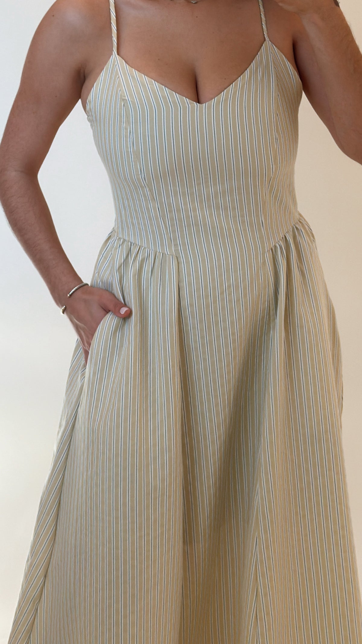 Soléa Stripe Midi Dress