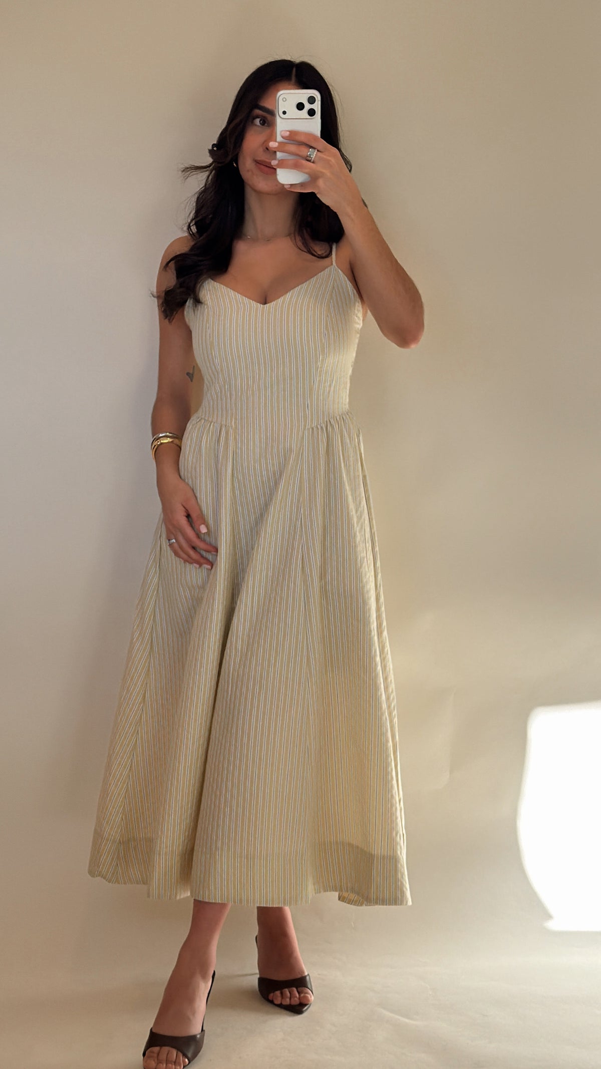 Soléa Stripe Midi Dress