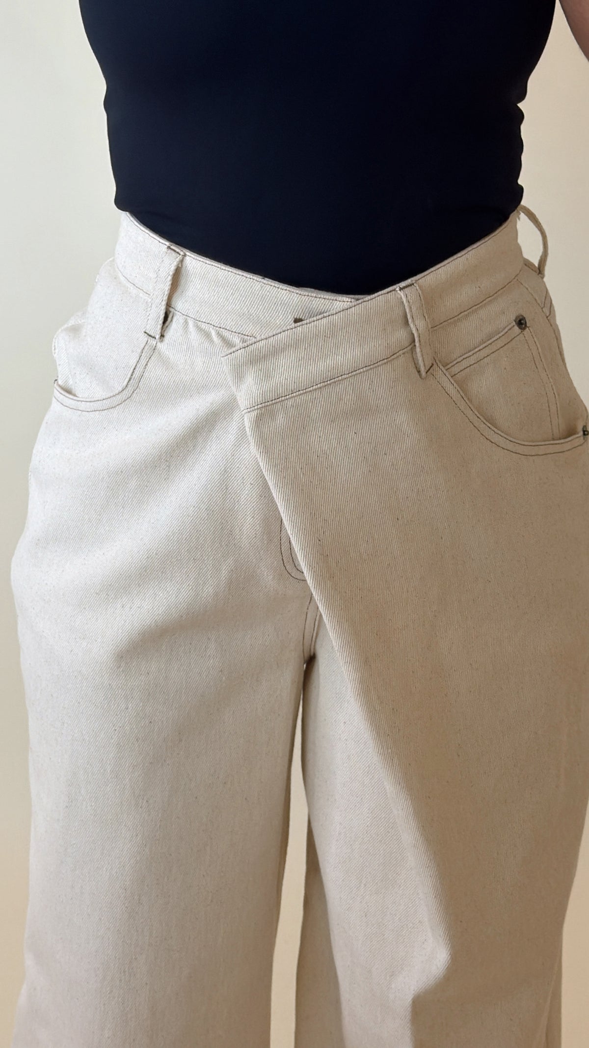 Sand Asymmetrical Wrap Pants