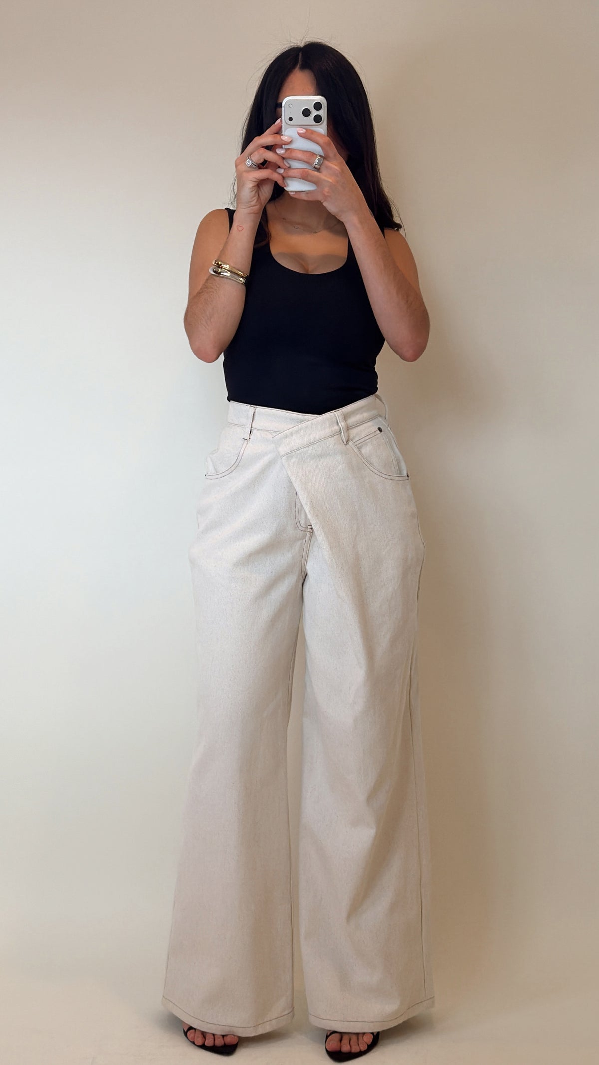 Sand Asymmetrical Wrap Pants
