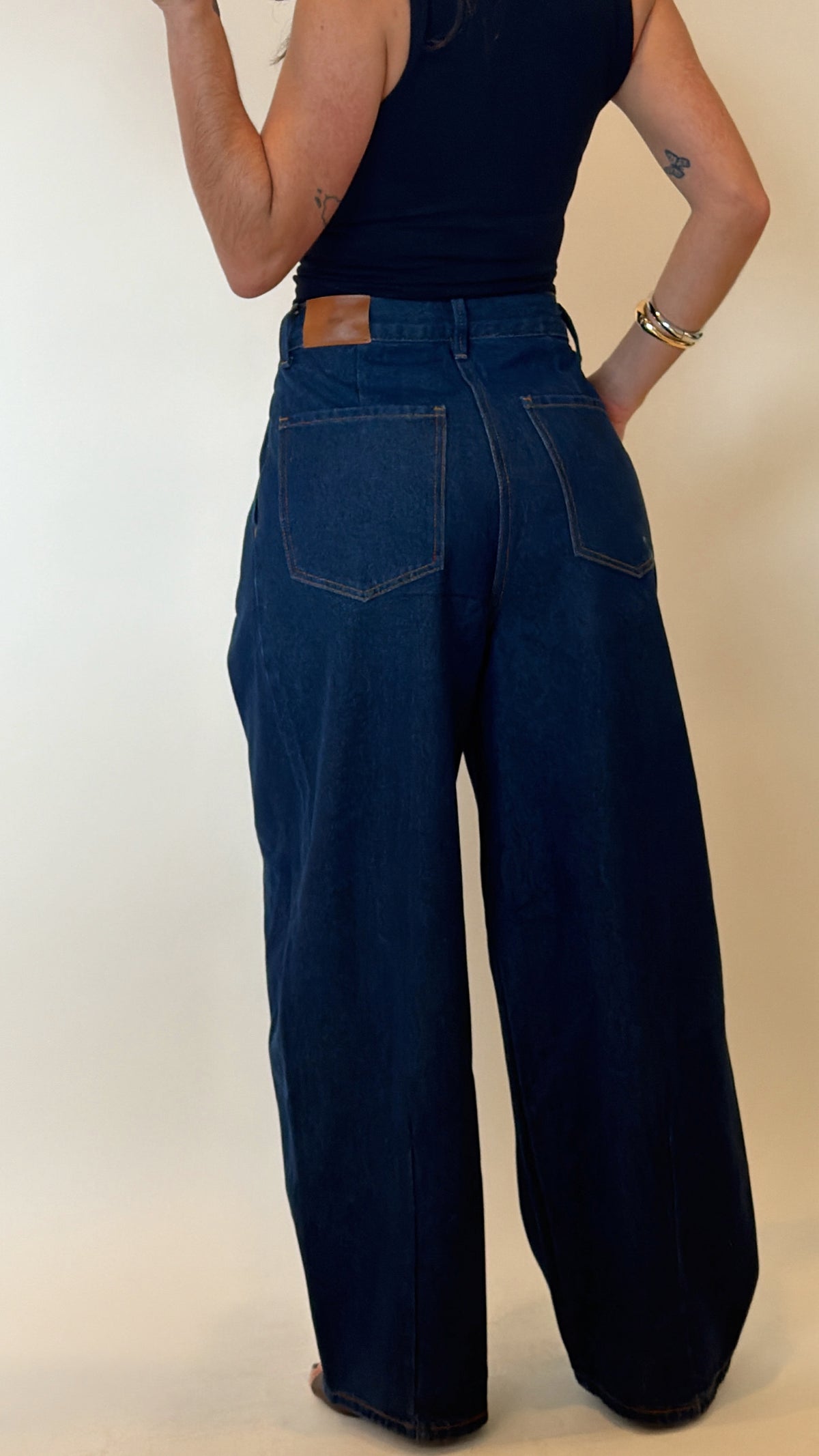Modern Pleat Denim Pants