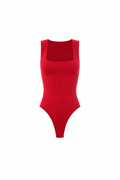 Square Neck Bodysuit Cherry - FINAL SALE