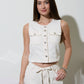 Ivory Denim Vest