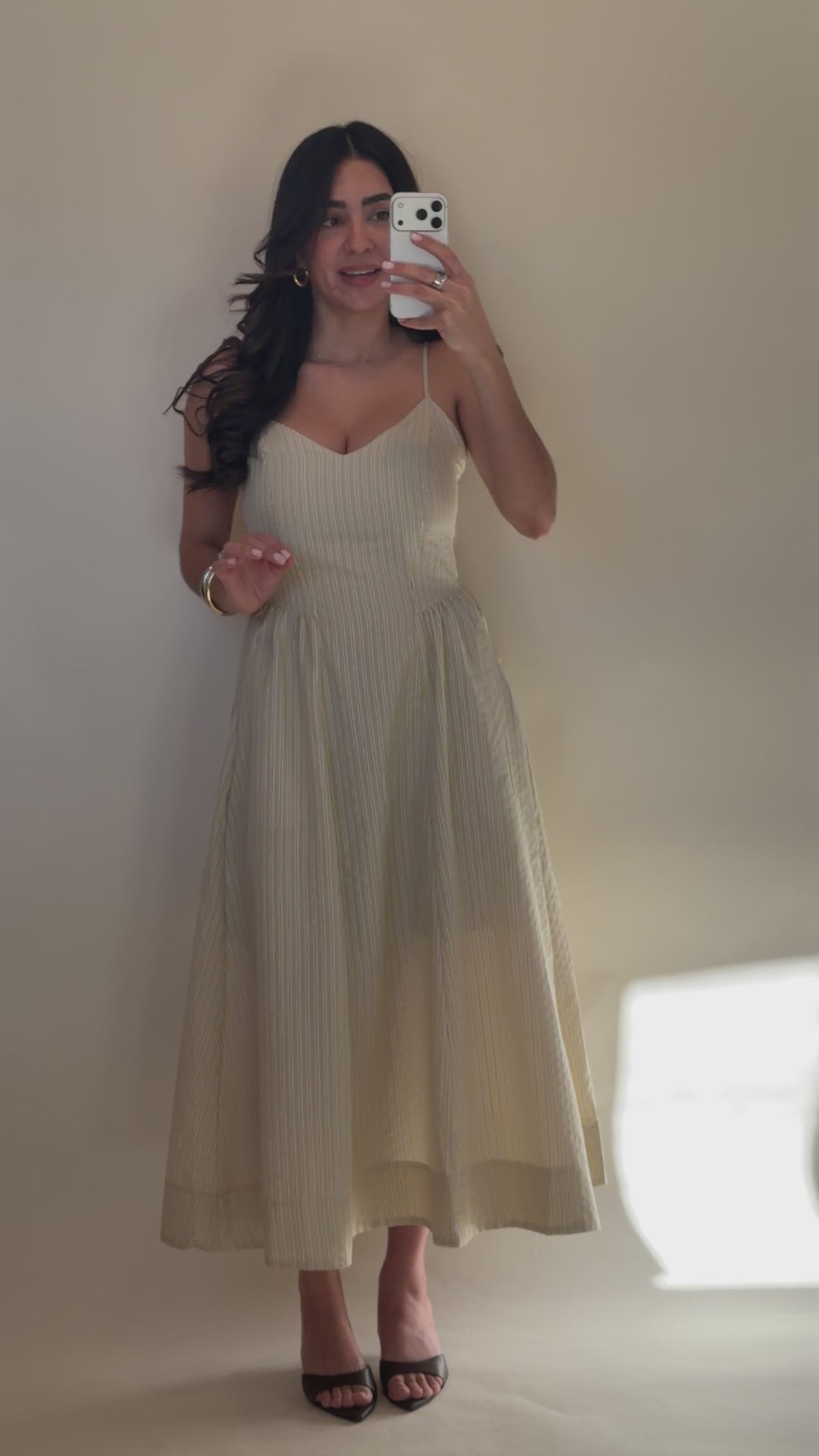 Soléa Stripe Midi Dress